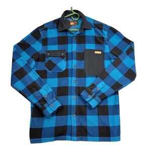 ThirtyTwo Repel Fleece Water Repellent Flannel Shirt Mens M Blue Plaid Snowboard